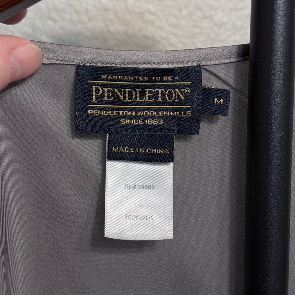 Pendleton 100% Silk Silver Gray Soft Lightweight … - image 3